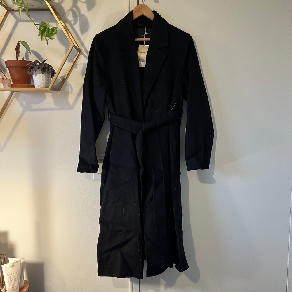 Mango Classic Black Belt Handmade Coat